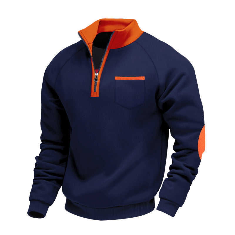 Men's Quarter Zip Stand Collar Sweatshirt