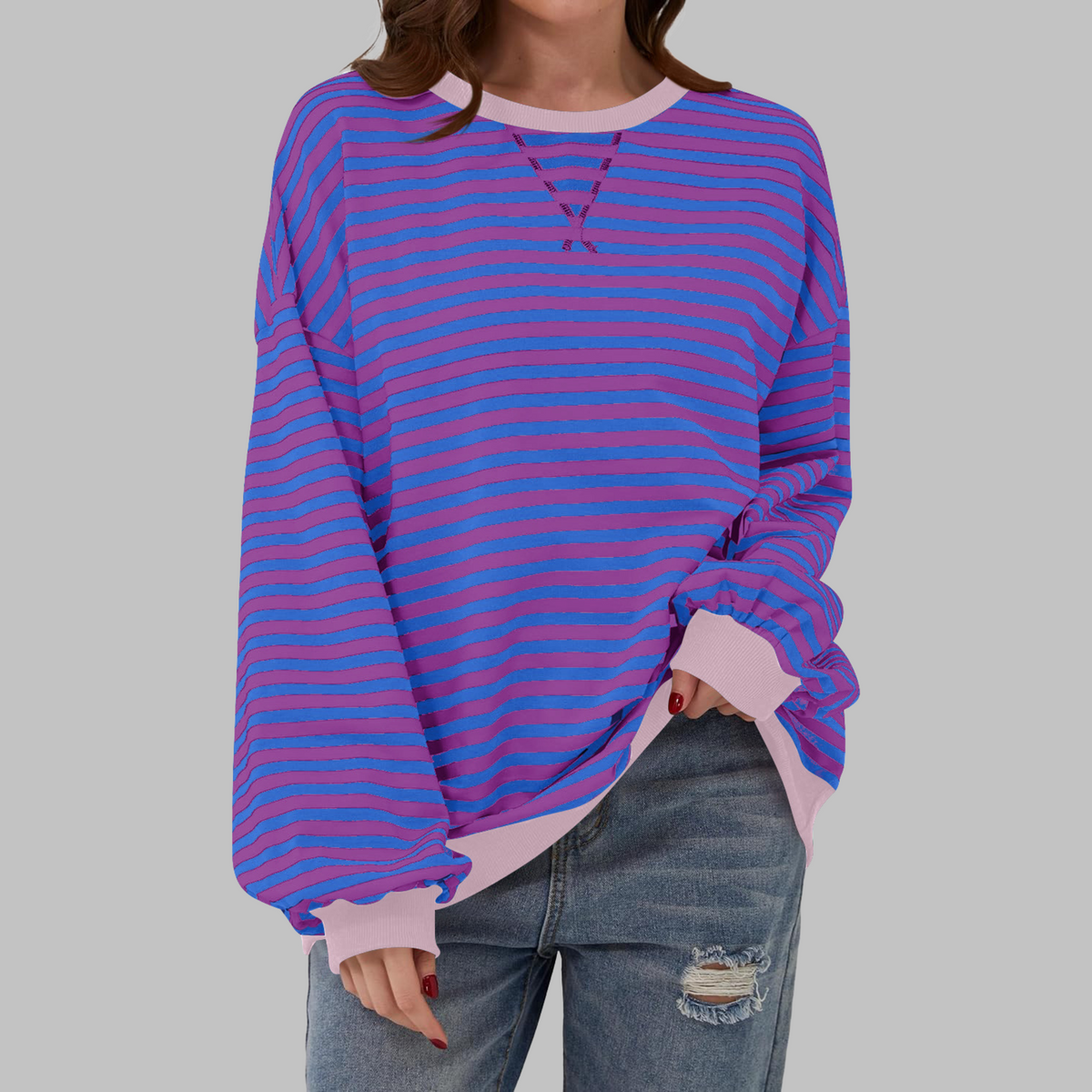 Women's Printed Crew Neck Sweatshirt