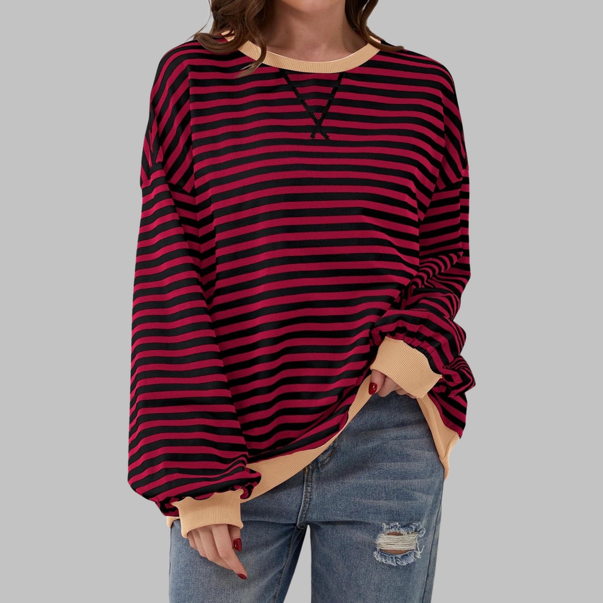 Women's Printed Crew Neck Sweatshirt