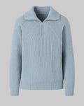 Men's Half Zip Wide Collar Jumper