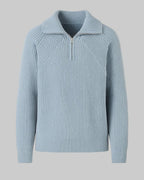 Men's Half Zip Wide Collar Jumper