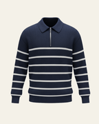 Men's Ribbed Half-Zip Polo Jumper