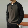 Men's Raglan Sleeve Zip Polo Jumper