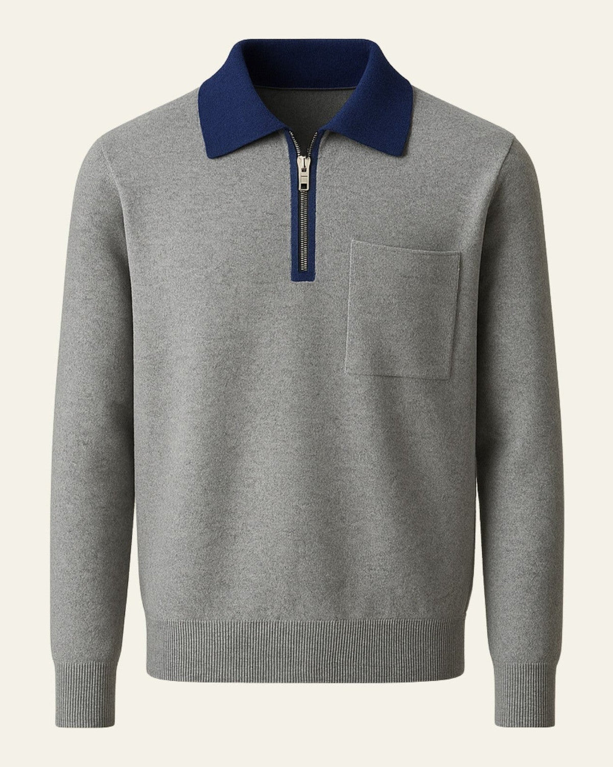 Men's Quarter Zip Chest Pocket Jumper