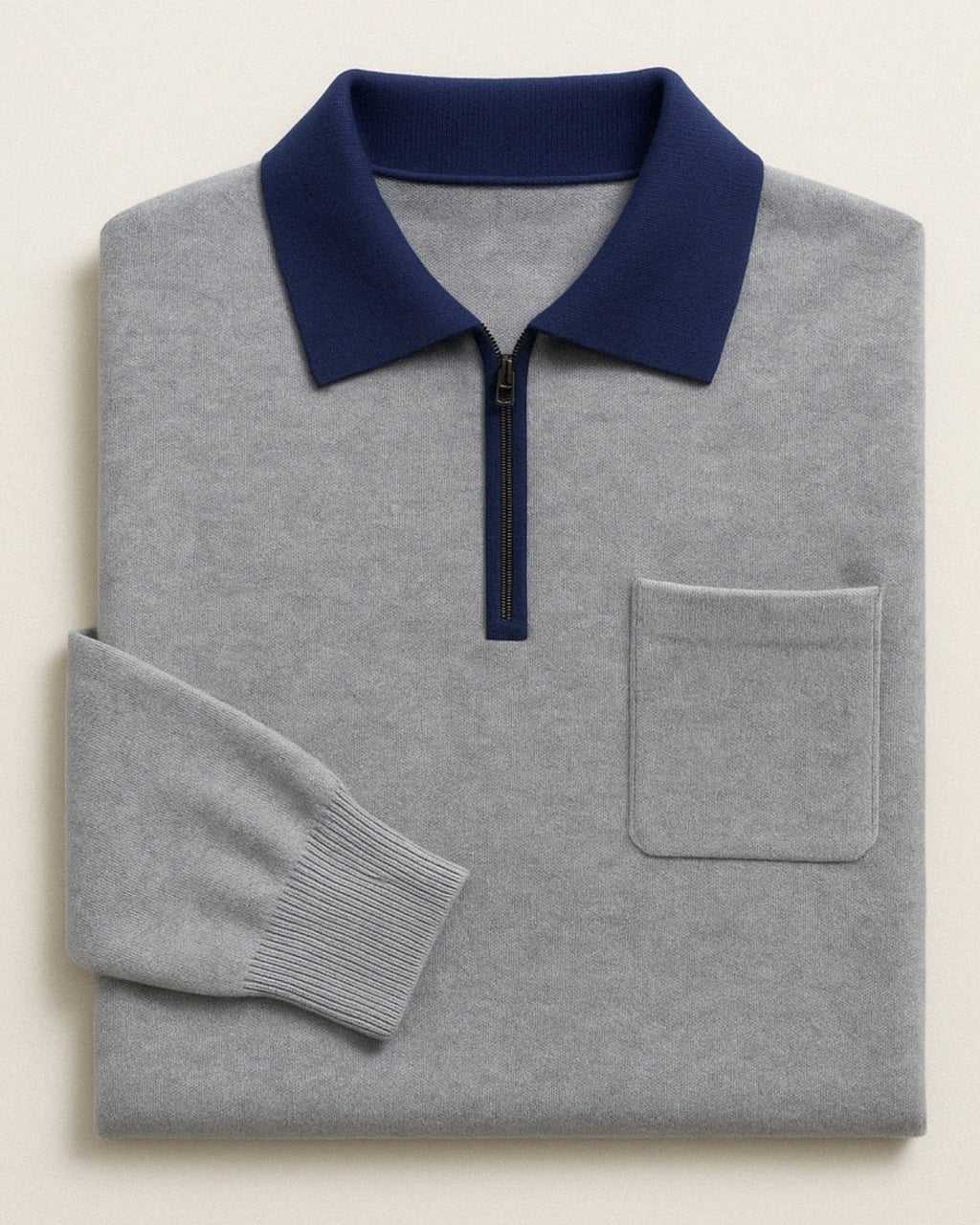 Men's Quarter Zip Chest Pocket Jumper