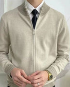 Men's Stand Collar Full Zip Cardigan