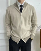 Men's Stand Collar Full Zip Cardigan