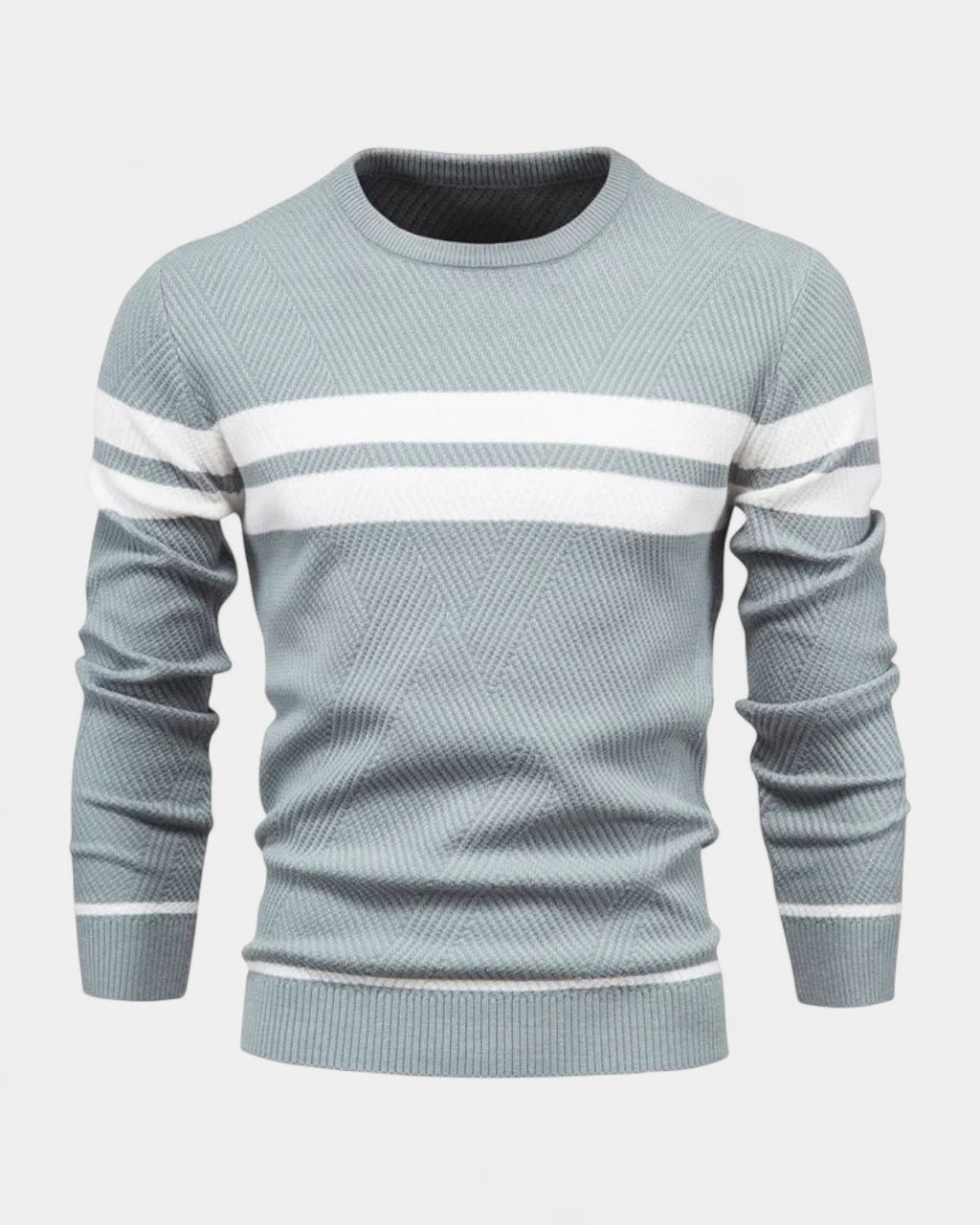 Men's Textured Crew Neck Jumper