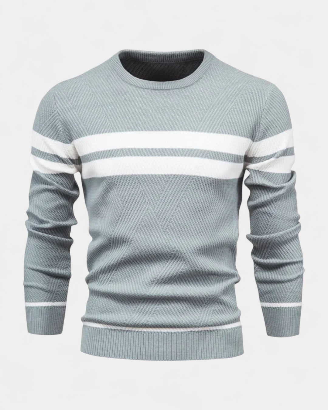 Men's Textured Crew Neck Jumper
