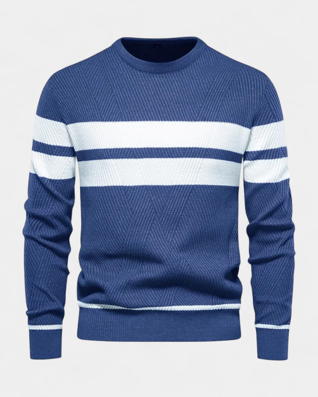 Men's Textured Crew Neck Jumper