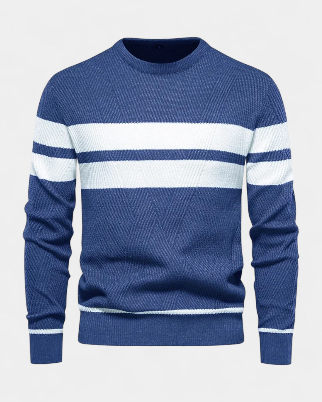 Men's Textured Crew Neck Jumper