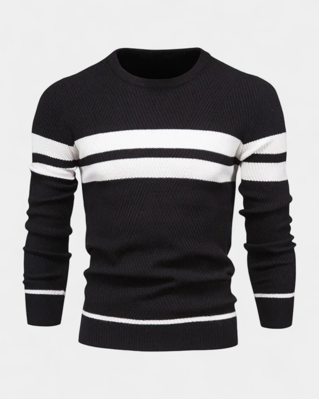 Men's Textured Crew Neck Jumper