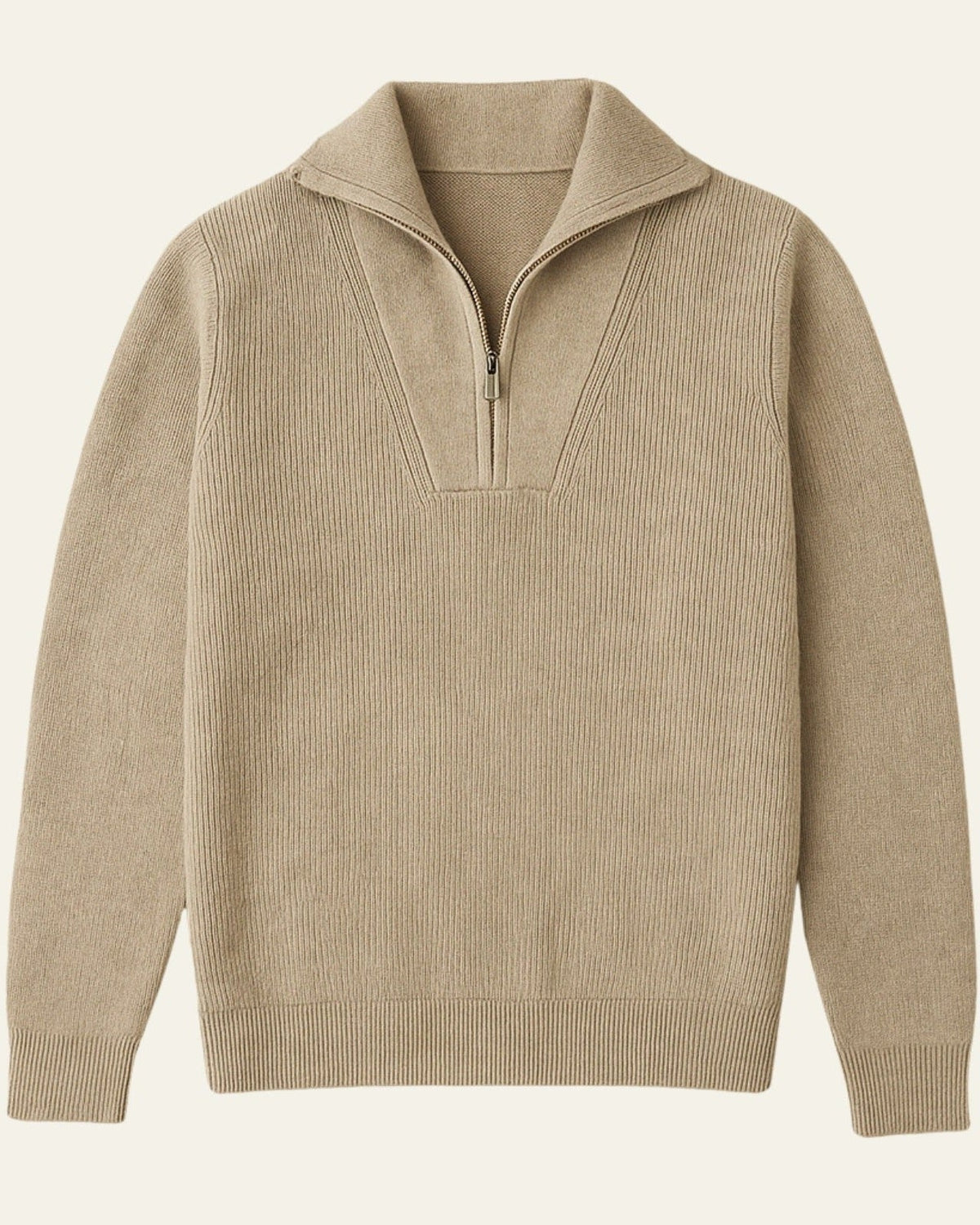 Men's Stand Collar Ribbed Jumper