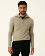 Men's Stand Collar Ribbed Jumper
