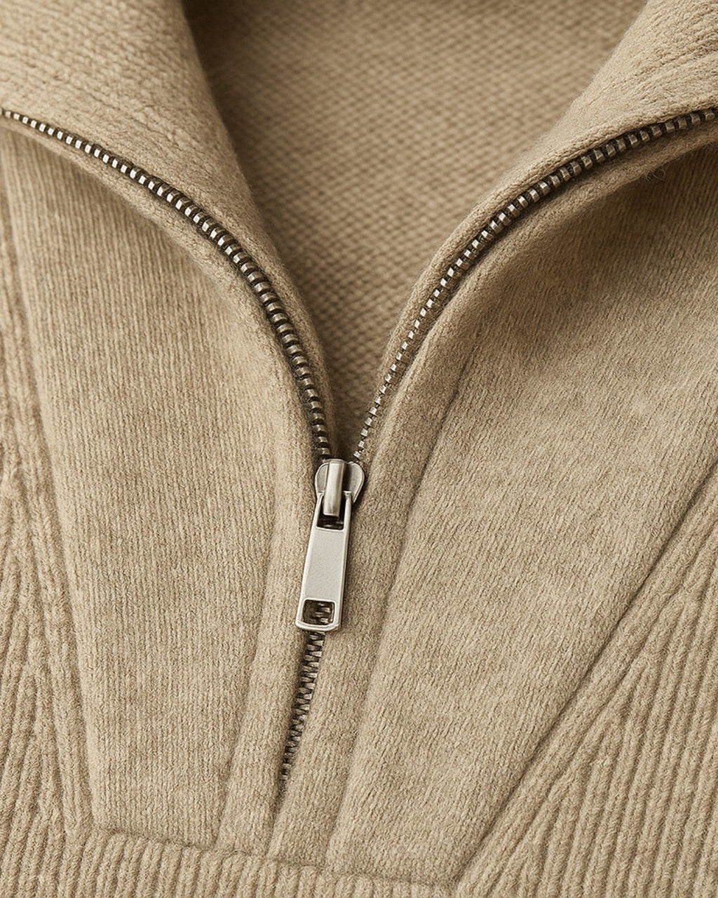 Men's Stand Collar Ribbed Jumper