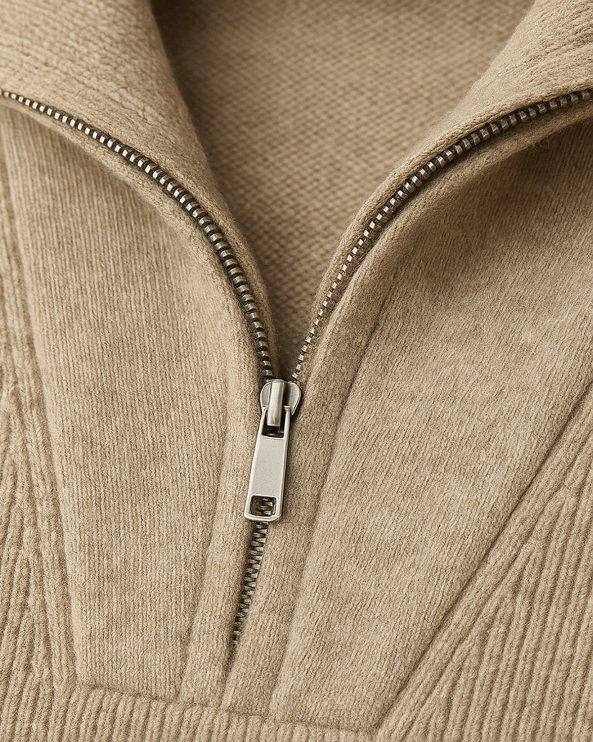 Men's Stand Collar Ribbed Jumper