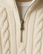 Men's Refined Collar Cable Knit Jumper