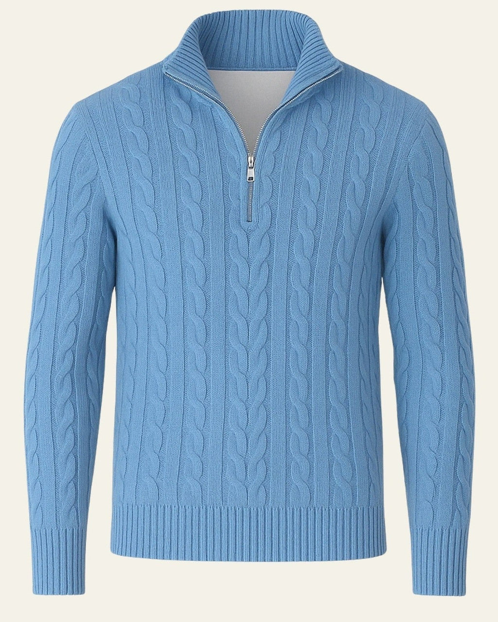 Men's Refined Collar Cable Knit Jumper