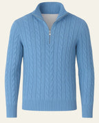 Men's Refined Collar Cable Knit Jumper