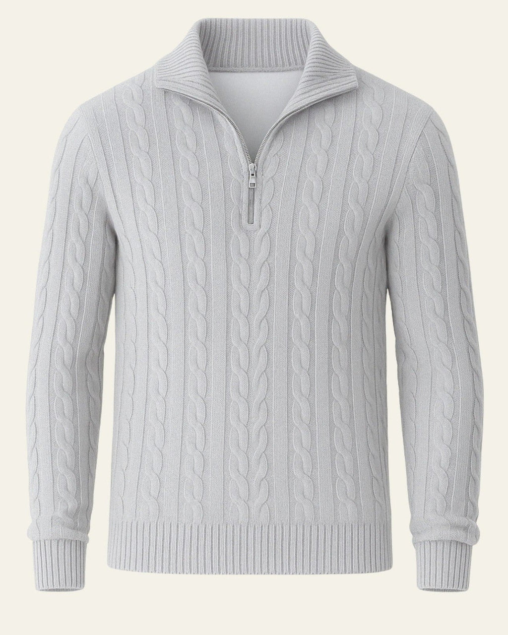 Men's Refined Collar Cable Knit Jumper