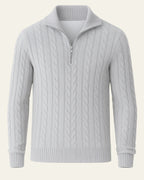 Men's Refined Collar Cable Knit Jumper