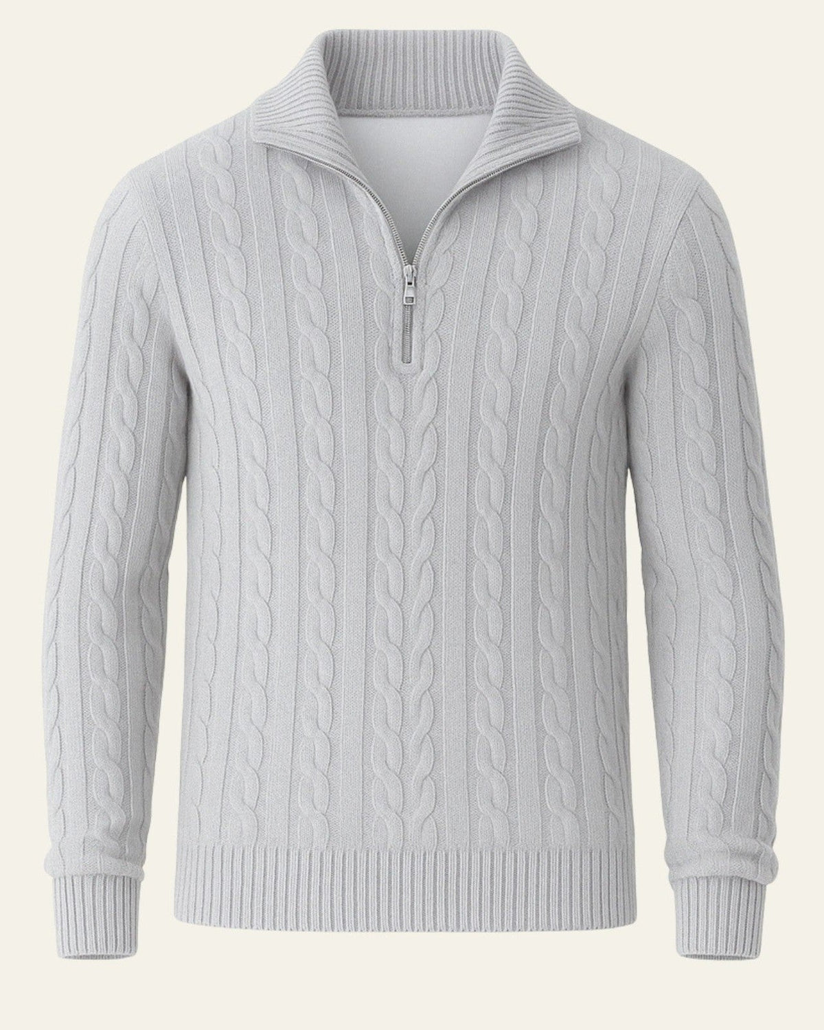 Men's Refined Collar Cable Knit Jumper