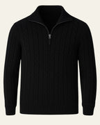 Men's Refined Collar Cable Knit Jumper