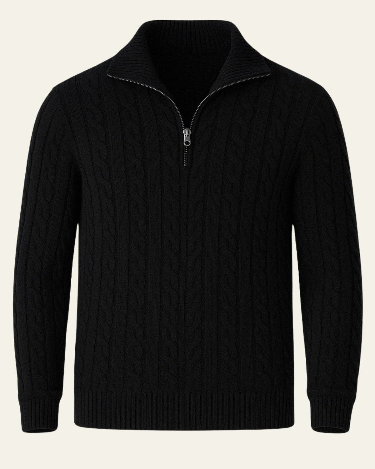 Men's Refined Collar Cable Knit Jumper