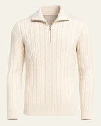 Men's Refined Collar Cable Knit Jumper