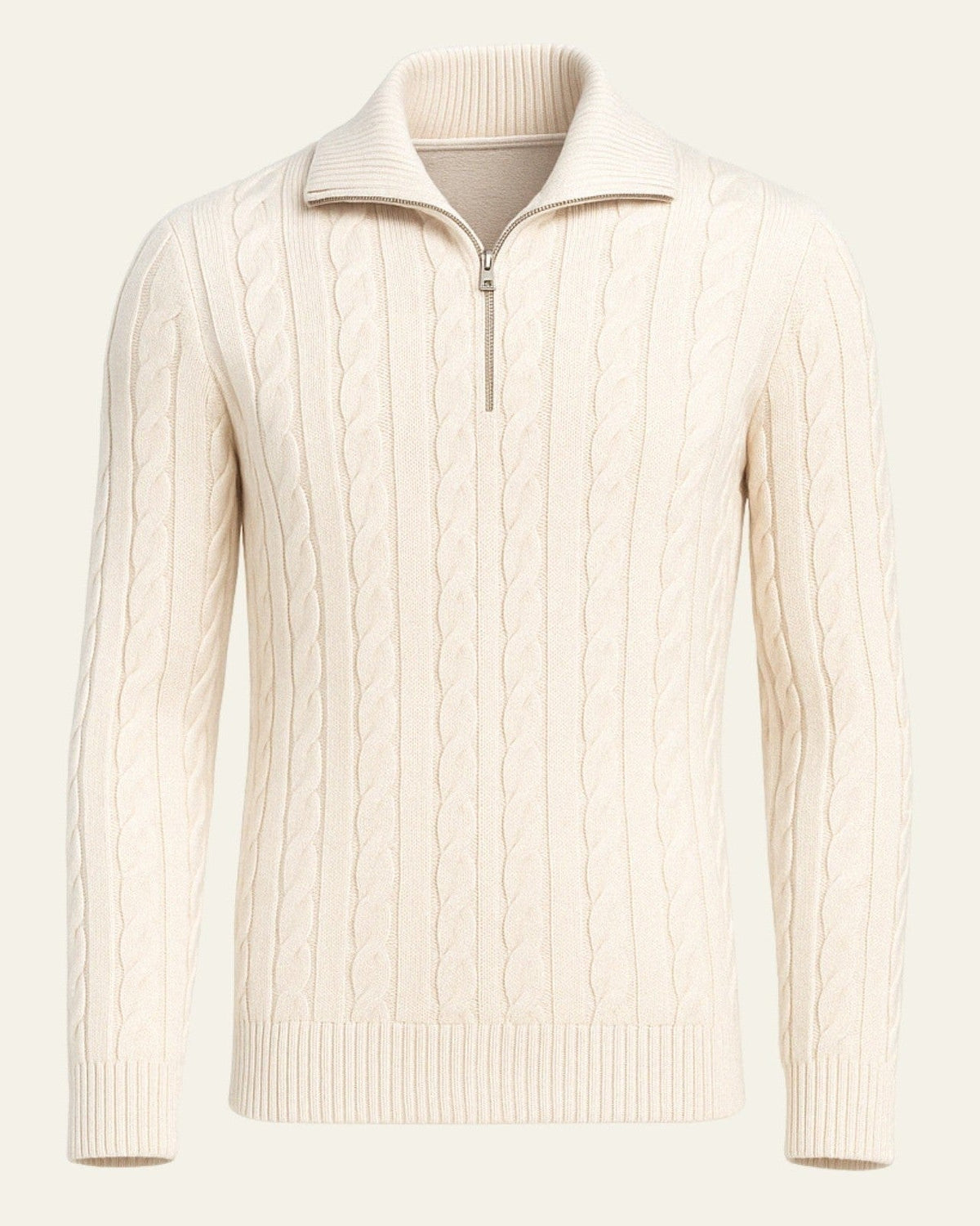 Men's Refined Collar Cable Knit Jumper