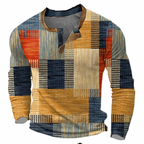 Men's Button Neck Henley Top