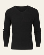Men's Waffle Knit V-Neck Jumper
