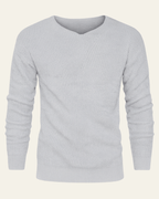 Men's Waffle Knit V-Neck Jumper