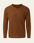 Men's Waffle Knit V-Neck Jumper
