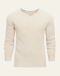 Men's Waffle Knit V-Neck Jumper