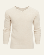 Men's Waffle Knit V-Neck Jumper