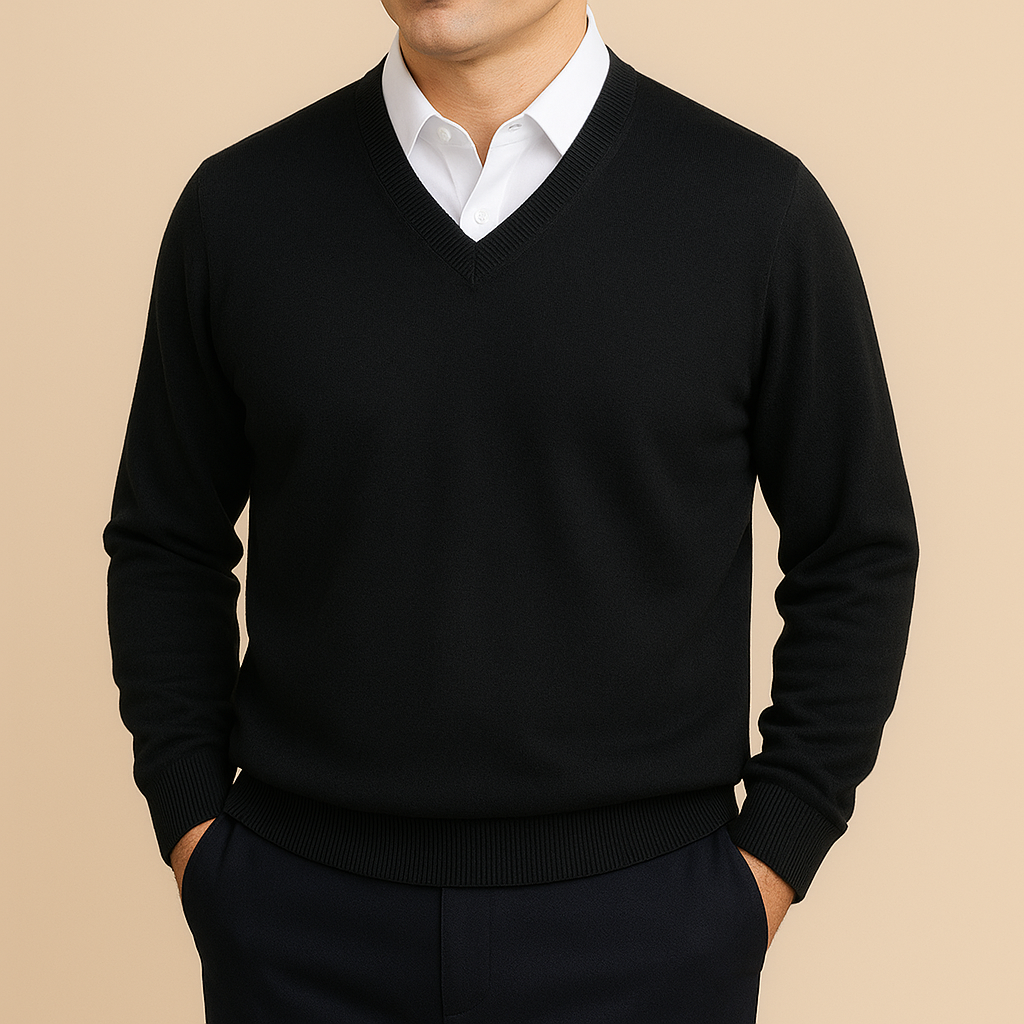 Men's Refined V-Neck Jumper