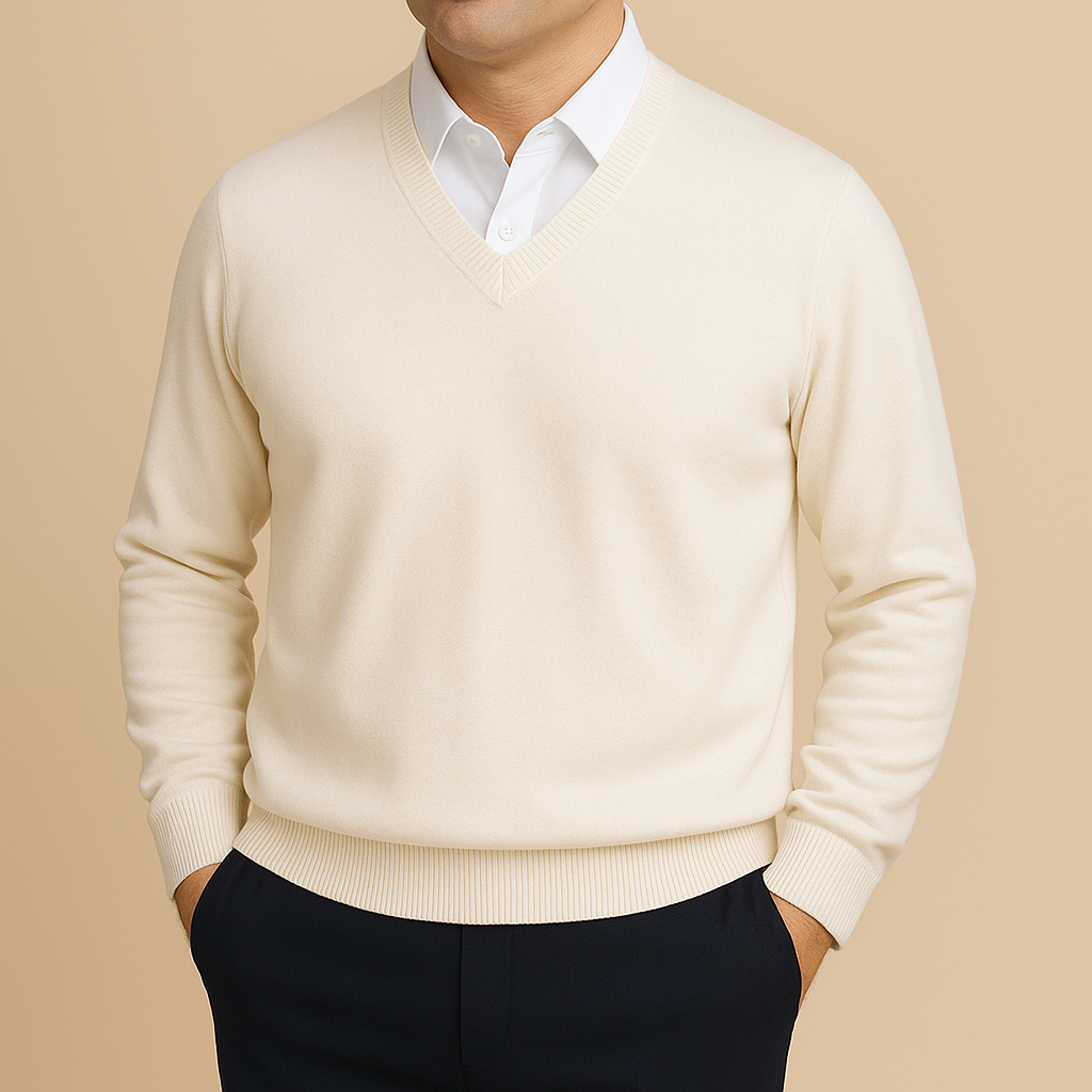 Men's Refined V-Neck Jumper