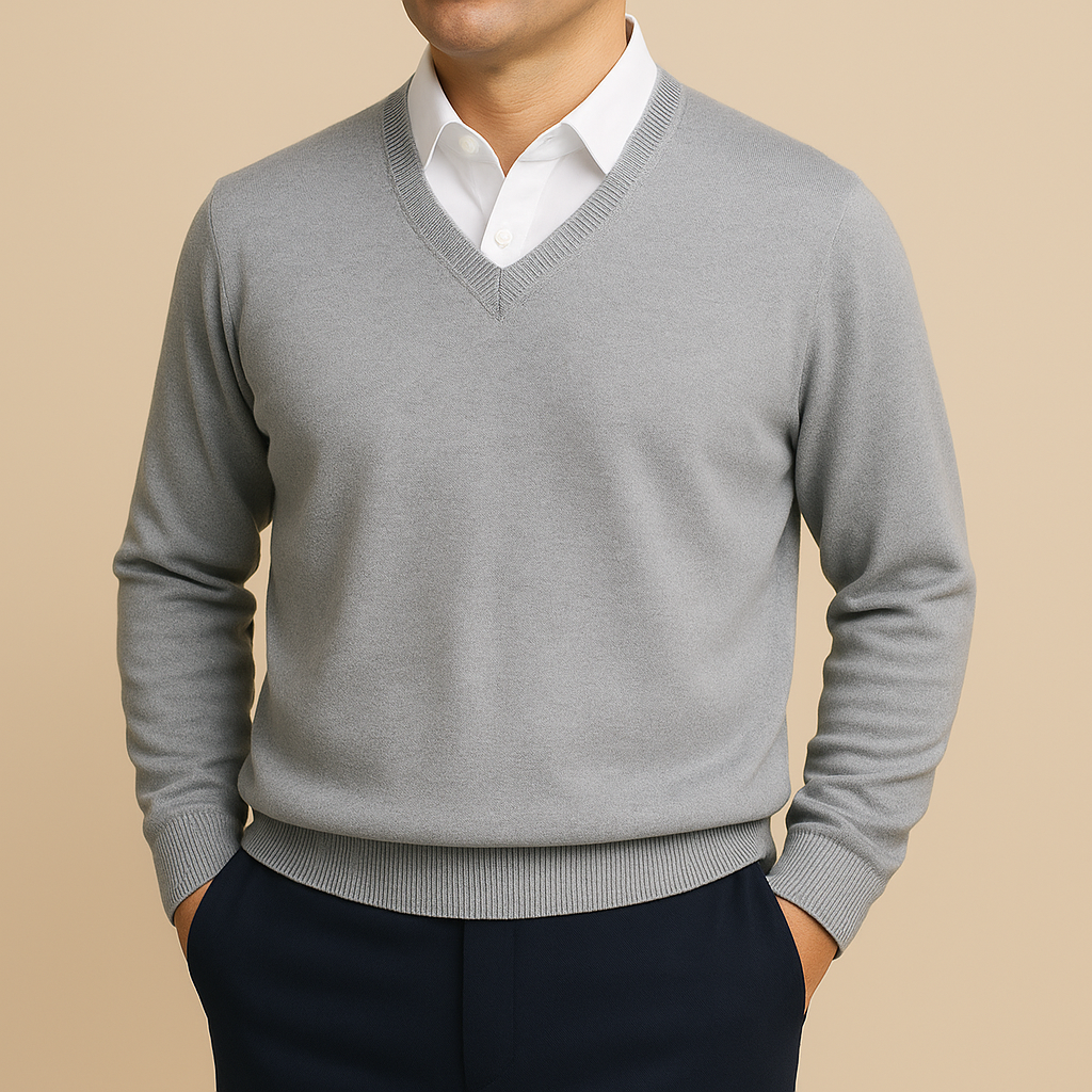 Men's Refined V-Neck Jumper