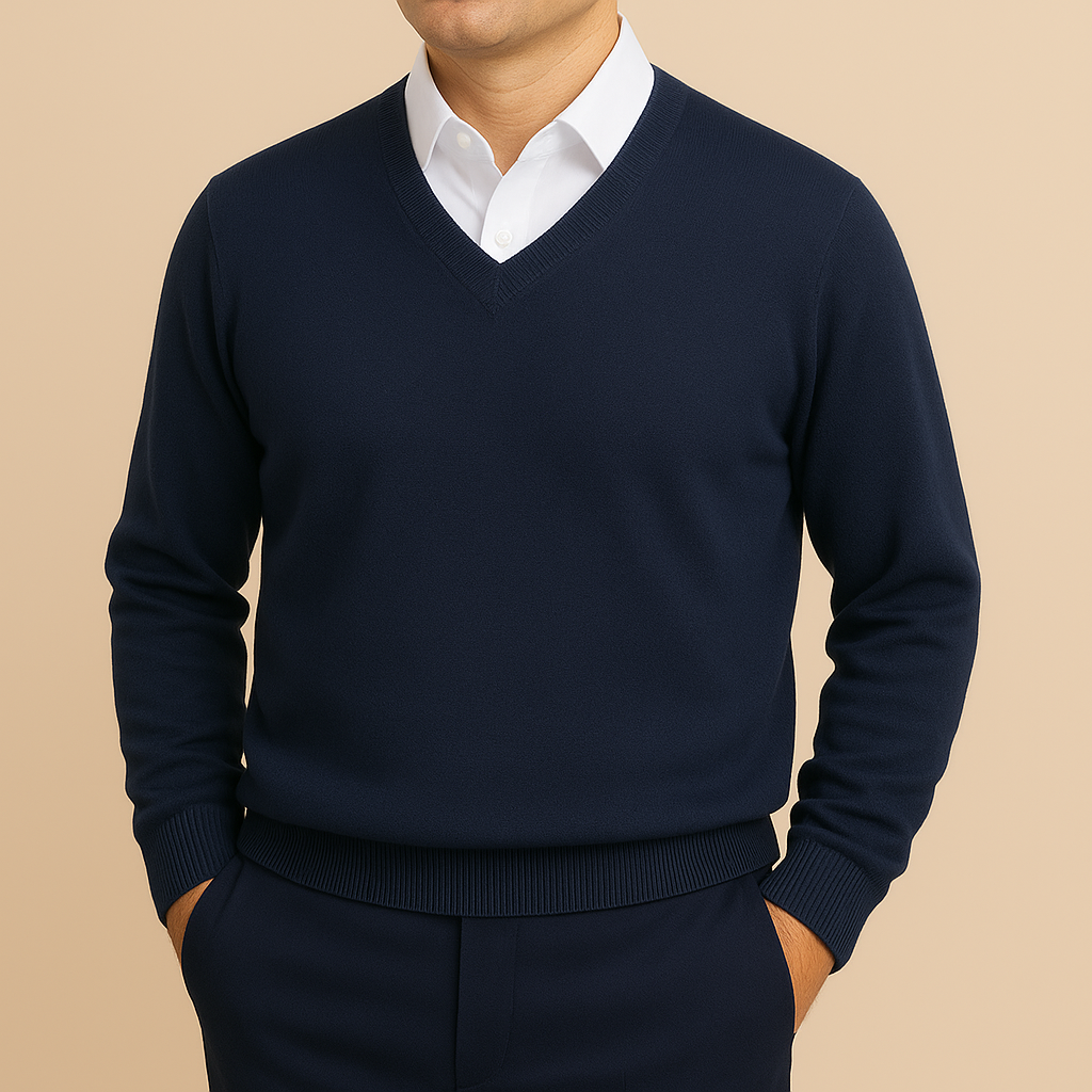 Men's Refined V-Neck Jumper