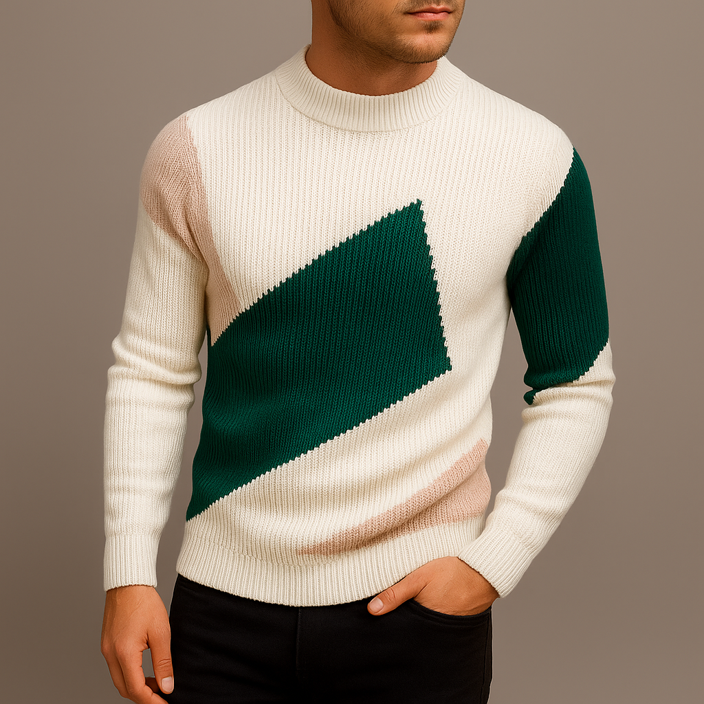 Men's Slim Fit Mock Neck Jumper