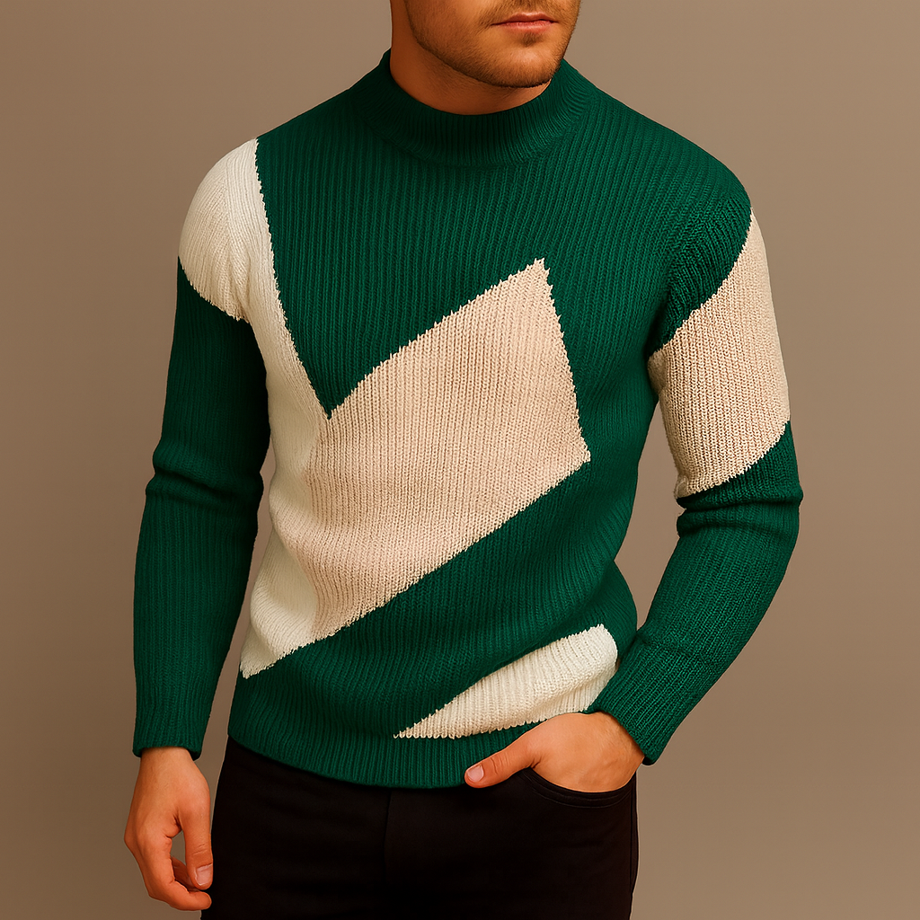 Men's Slim Fit Mock Neck Jumper