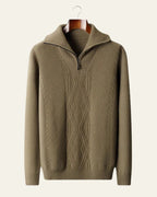 Men's High Collar Cable Knit Jumper
