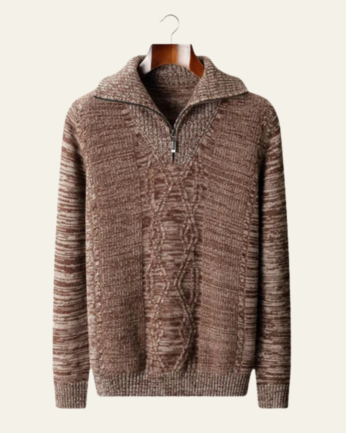 Men's High Collar Cable Knit Jumper