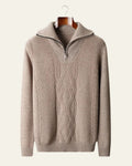 Men's High Collar Cable Knit Jumper