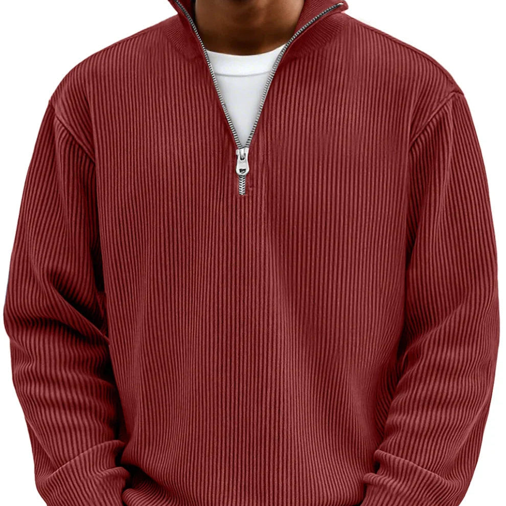 Men's Rib Knit Zip Jumper