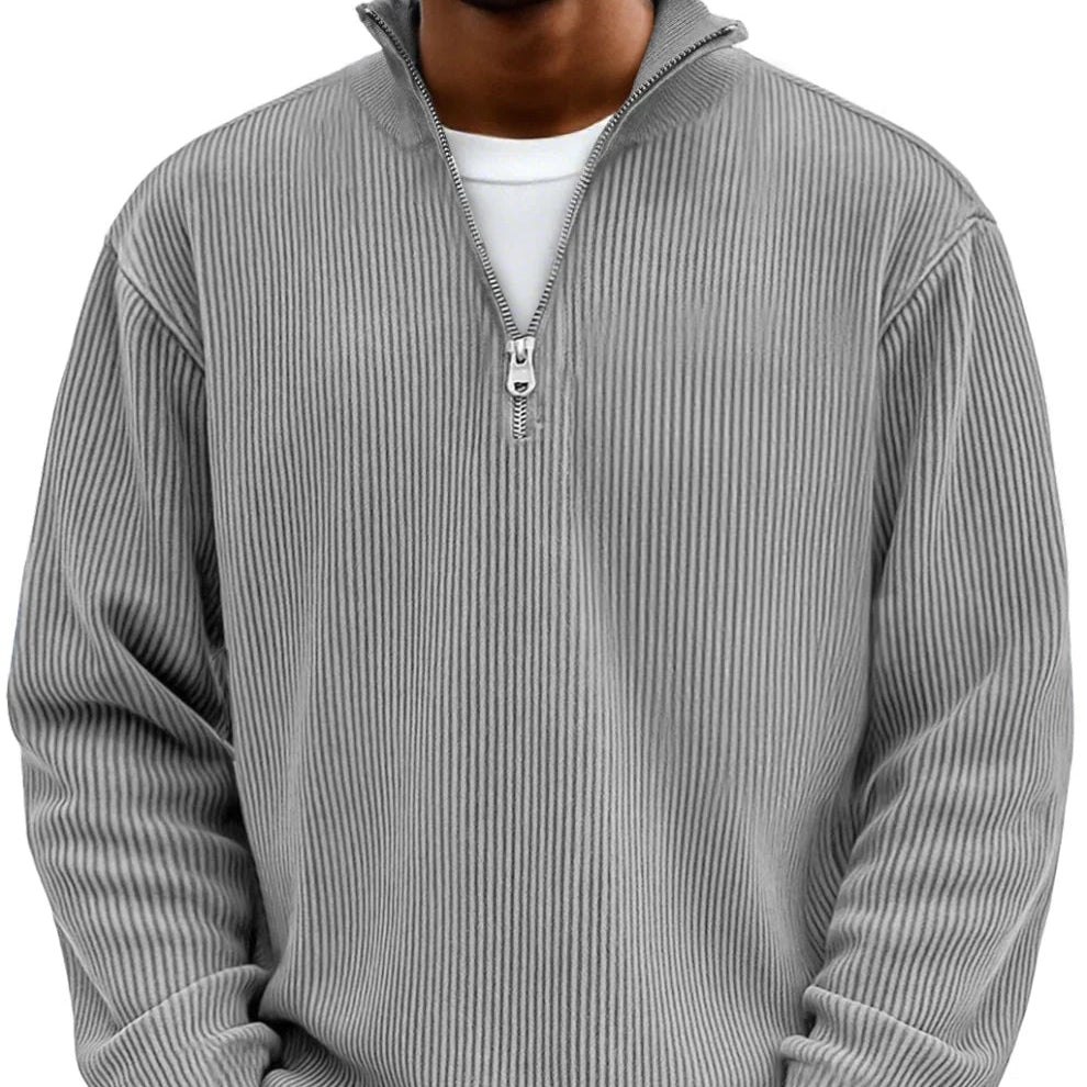 Men's Rib Knit Zip Jumper