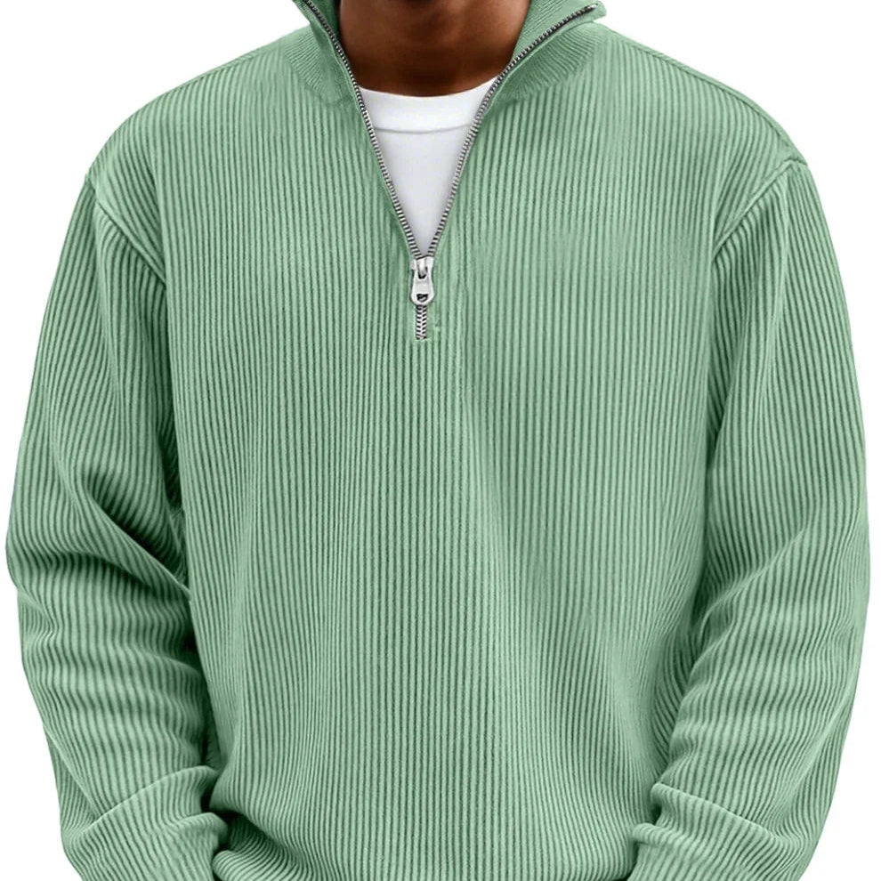 Men's Rib Knit Zip Jumper