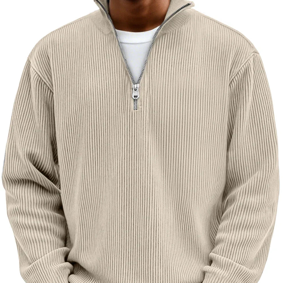 Men's Rib Knit Zip Jumper