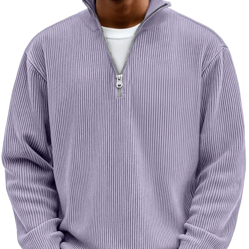 Men's Rib Knit Zip Jumper
